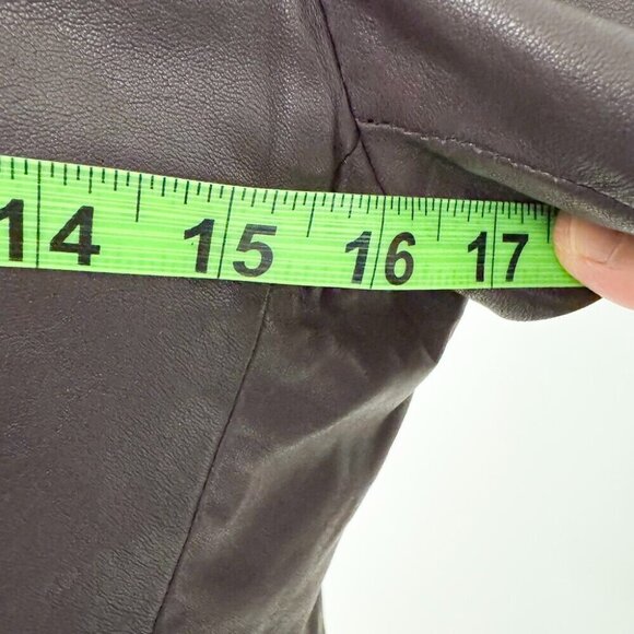 VINTAGE STYLE THEORY CALFSKIN LEATHER BLAZER PURPLE PLUM COLOR JACKET - Picture 3 of 10